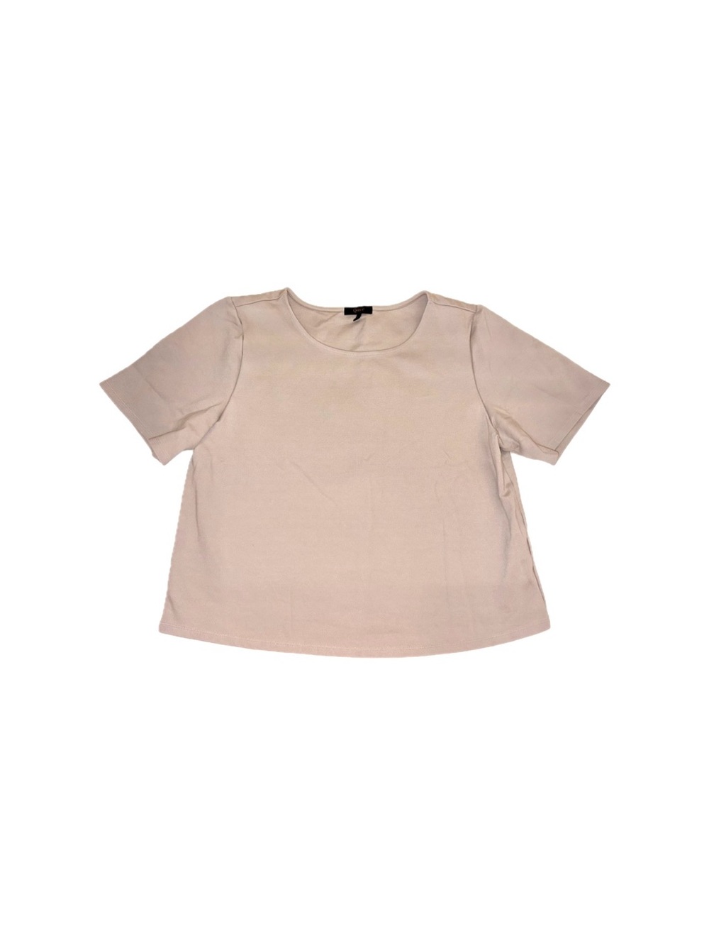 Quince Ultra-Stretch Ponte Short Sleeve Top in Ecru – Size Large